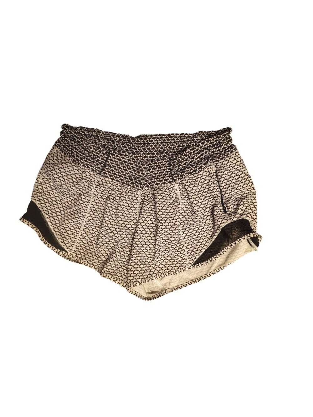 Lululemon 4 Reg Black and White Running Shorts Running Activewear Zip Pocket